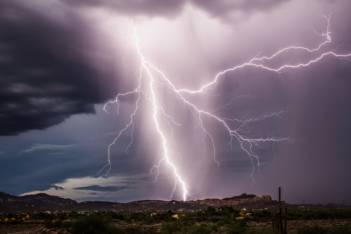 lightning storms monsoon desert
