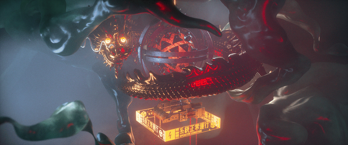 Cyberpunk shanhaijing Octane Render cinema 4d aftereffects Pause Fest motion response chinese Traditional Culture