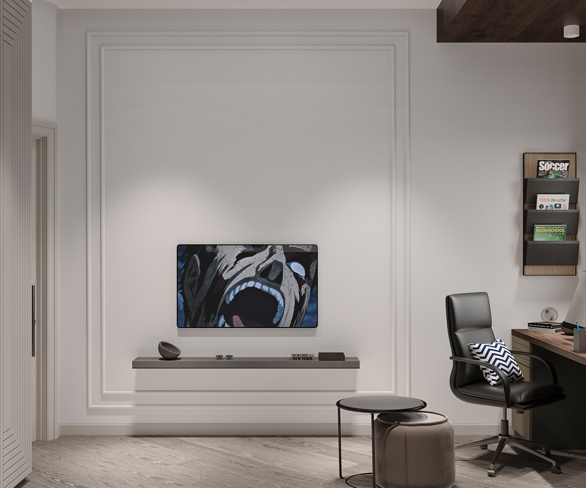 modern elegant interior design  Studyroom Vizualization CGI bedroom Render corona resting