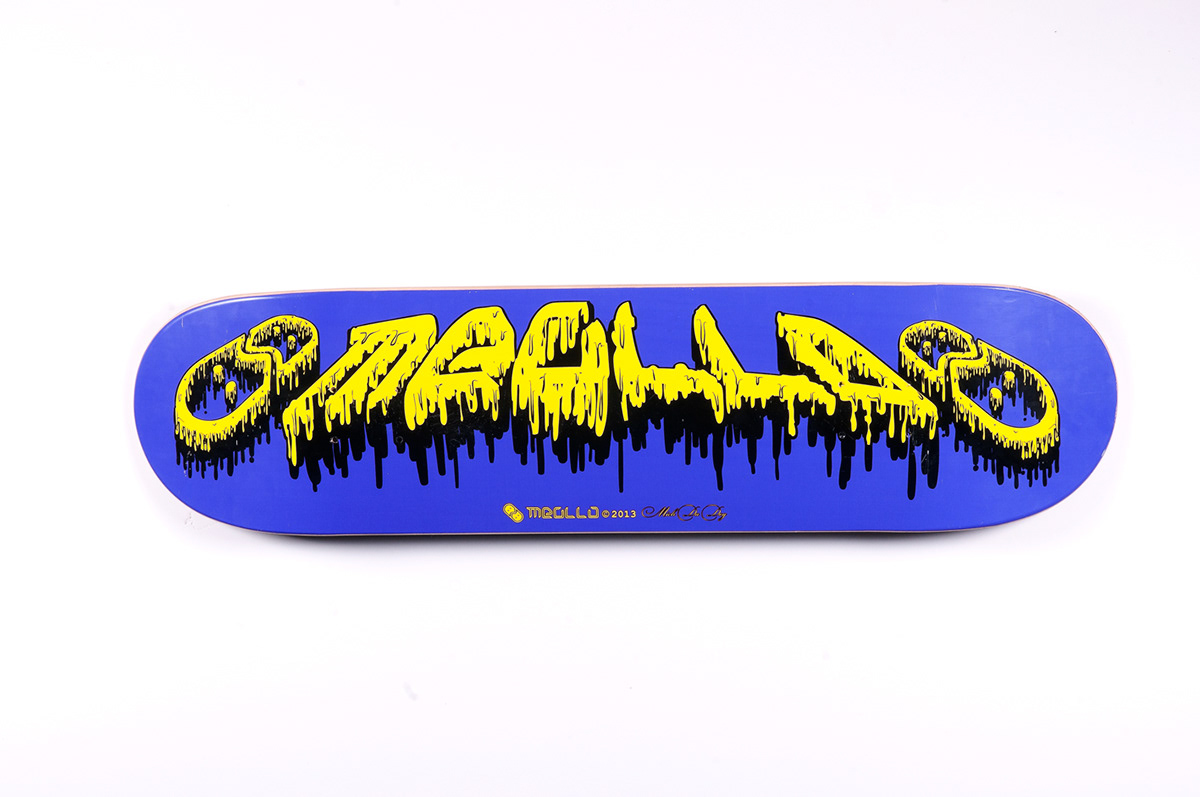 skate skateboard LONGBOARD meollo deck wood Board design graphic melted molten digital art