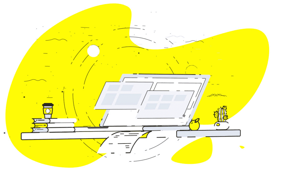 yellow rocket minimal animation  website illustration creative Fun clean agency White