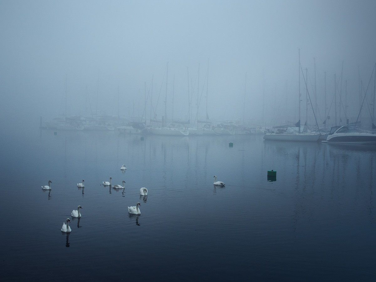 haze hazy mist misty mistic fog foggy street photography blue travel photography