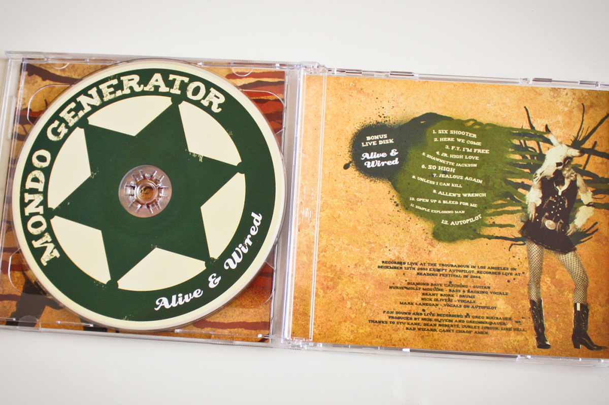 Mondo Generator Nick Oliveri CD design album art graphic design  music print design  Packaging art direciton