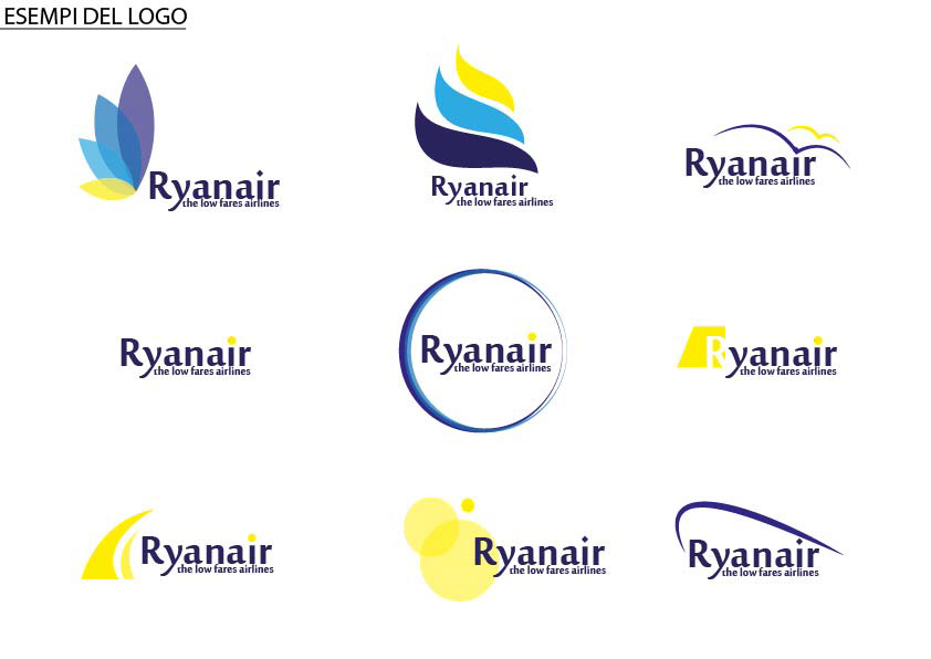 Invenzione logo Ryanair immagine coordinata biglietti DA visita lettera
