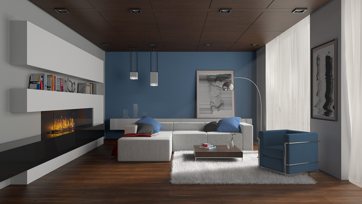 Modern Living Room / Interior Design on Behance