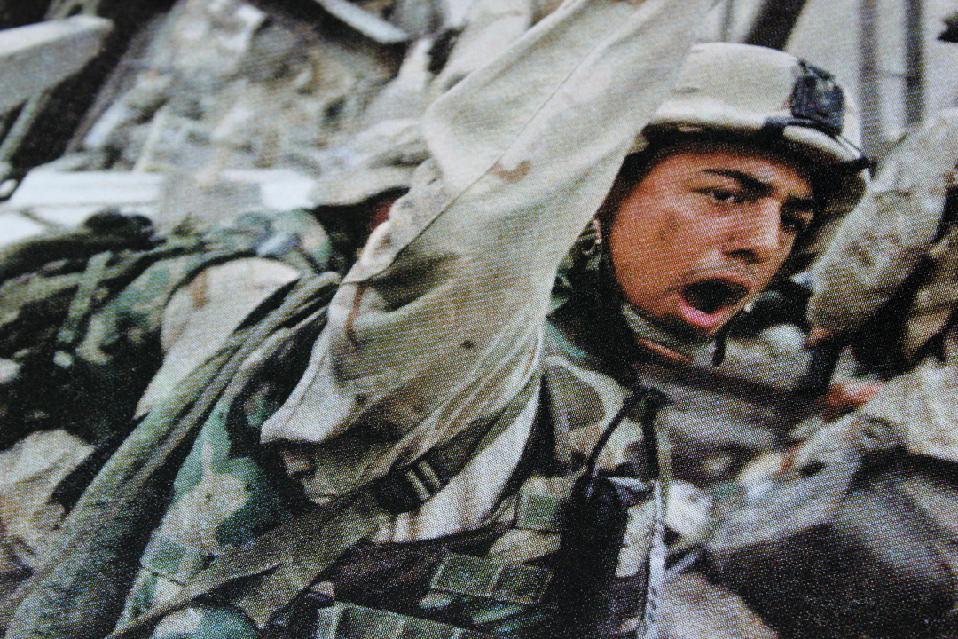 screen print bronx documentary center gary knight tim mclaughlin peter maass iraq war Marines folio white