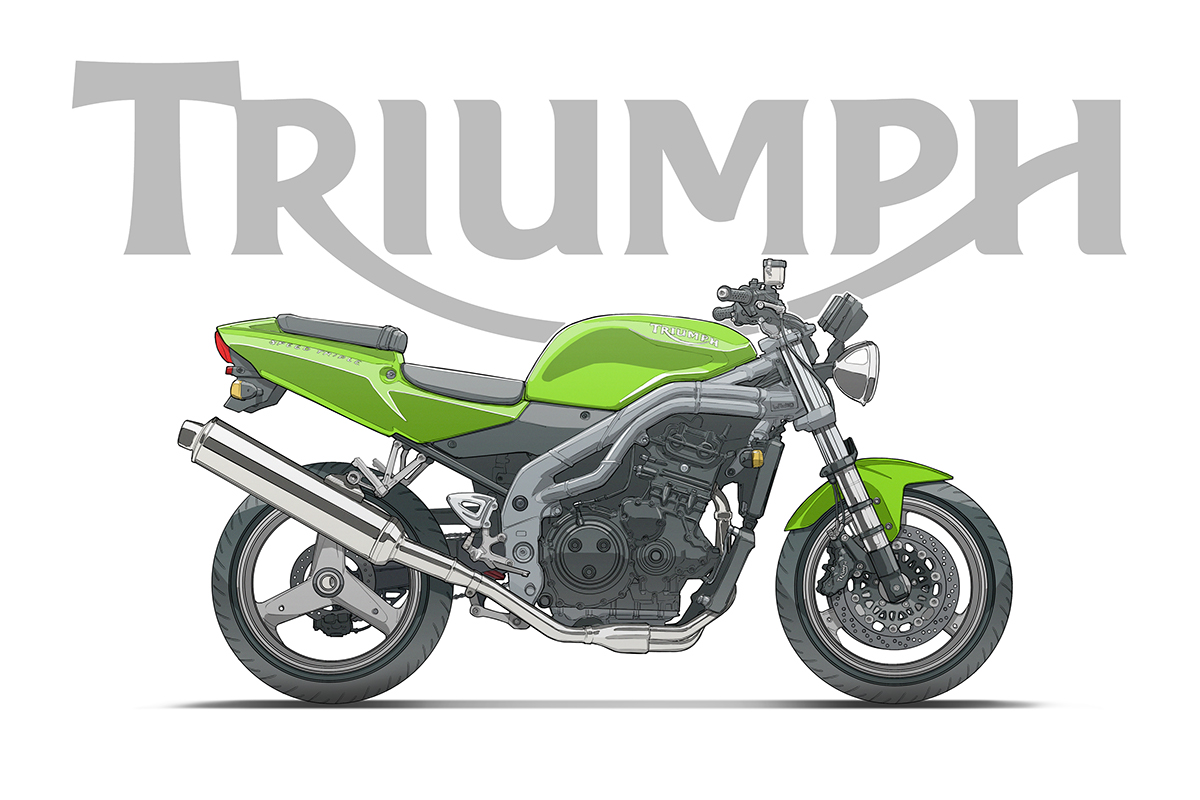 moto mucci Honda Kawasaki vincent Ducati motorcycle vector drawing graphic print limited edition