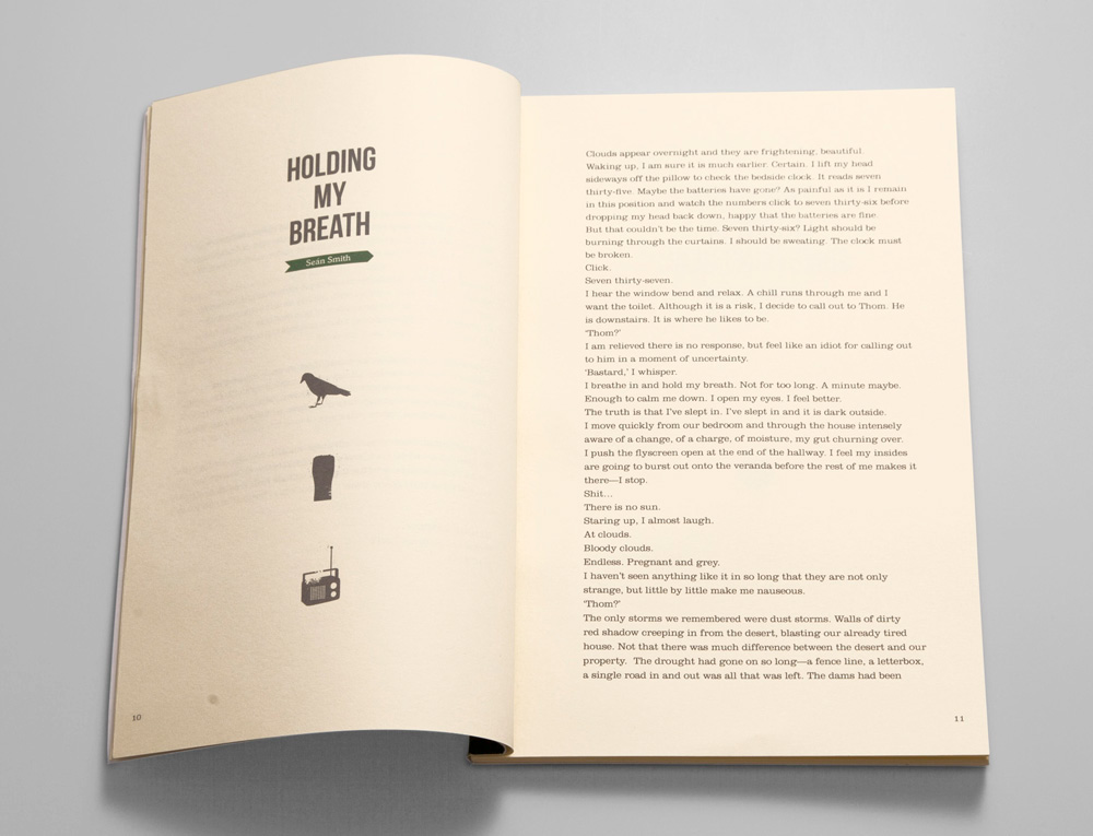 icons Retro publication Anthology Prose green print poem matte