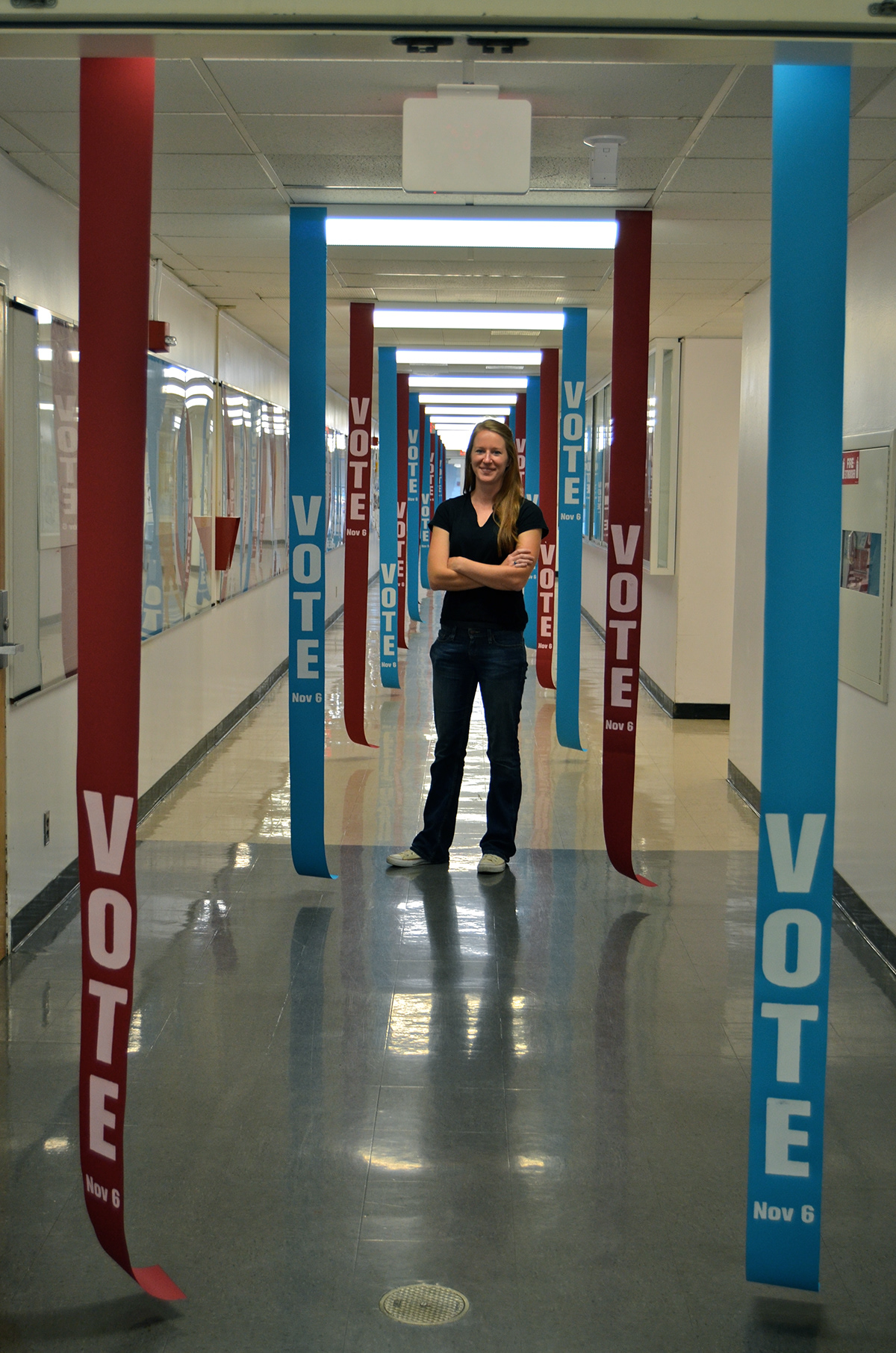 vote  2012  america  election  banners  hallway  November 6th
