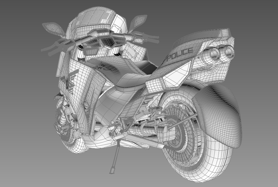 superbike motorcycle concept insdutrial machine Military 3D modeling