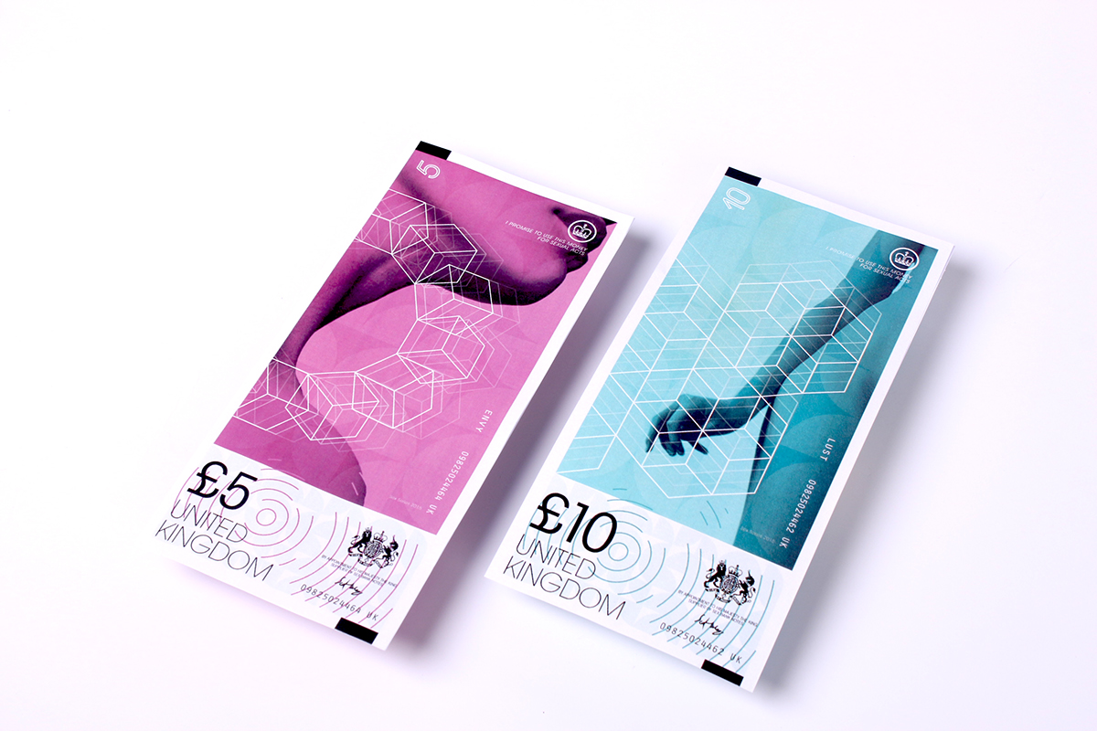 vouchers money currency print sex great britain United Kingdom redesign graphics design Rebrand futuristic