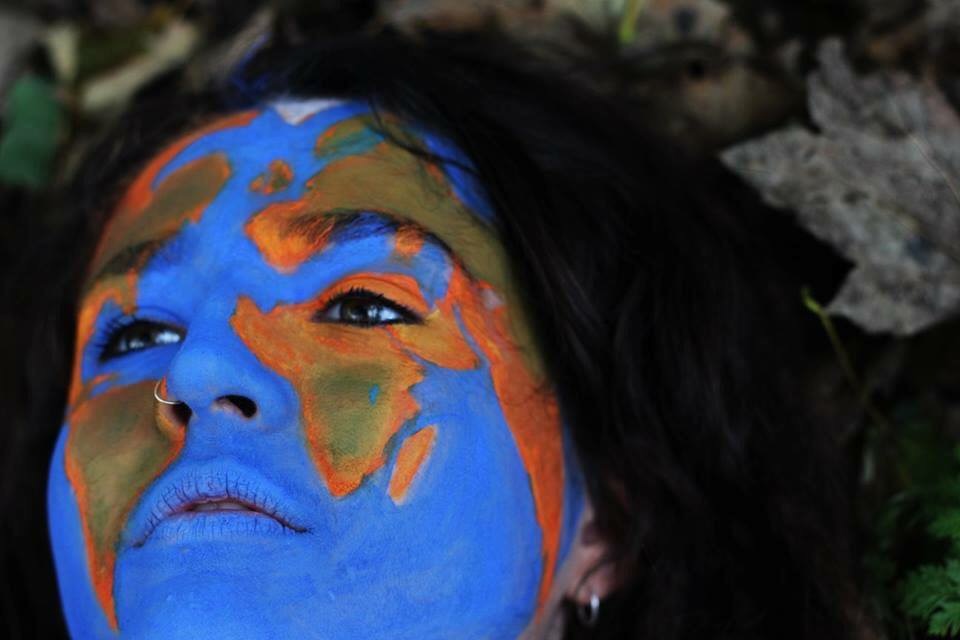 climate change face paint the world world