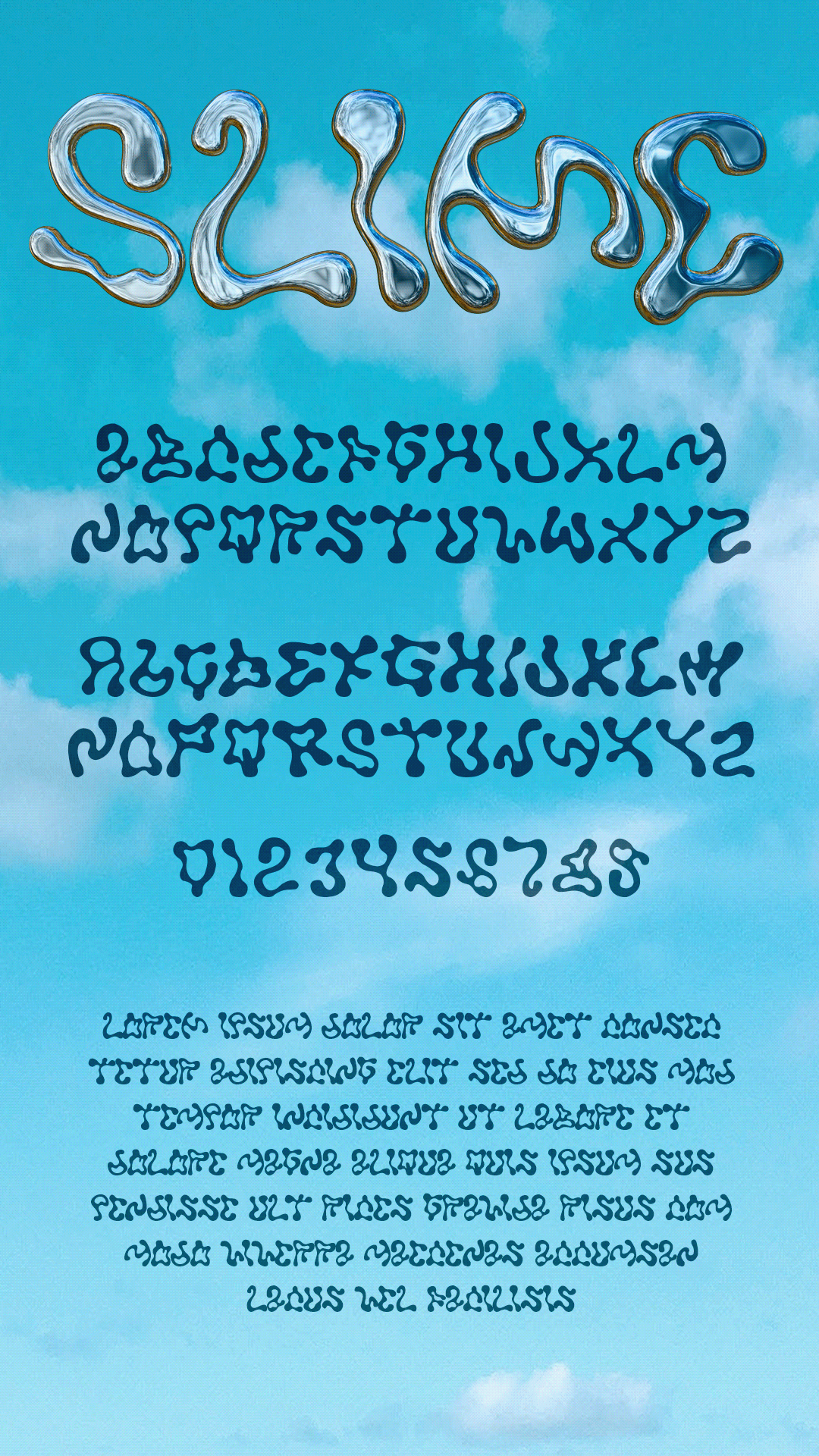 3D chrome font font design fonts logo type Typeface typography   Y2K