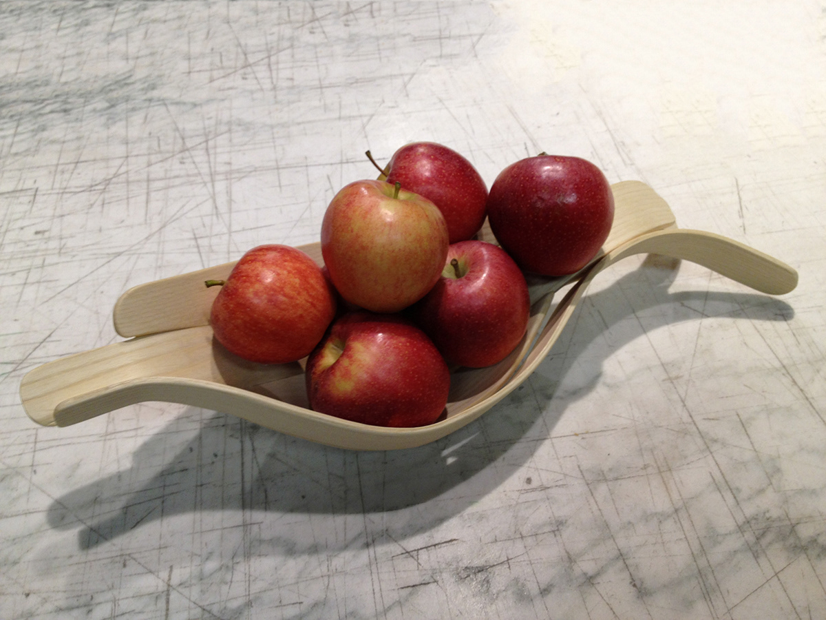 bent lamination wood apple holder