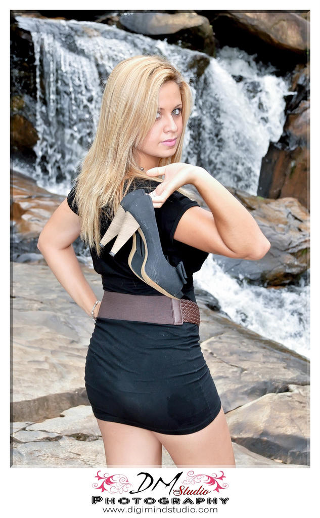 girl blonde waterfall Outdoor Landscape model modelo book sex