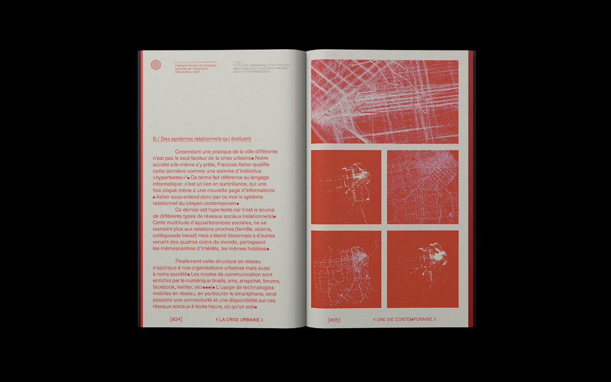 editorial graphique art direction  red Cities futur Data map design