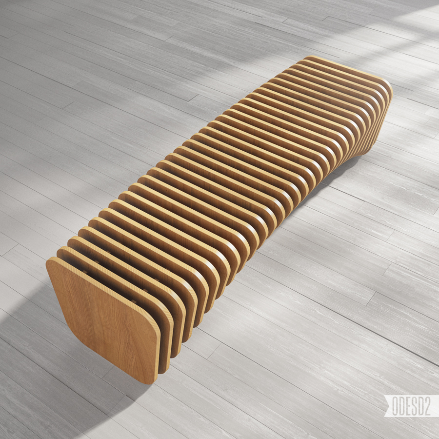plywood wood bench odesd2 furniture design Retro vintage Style cool clean