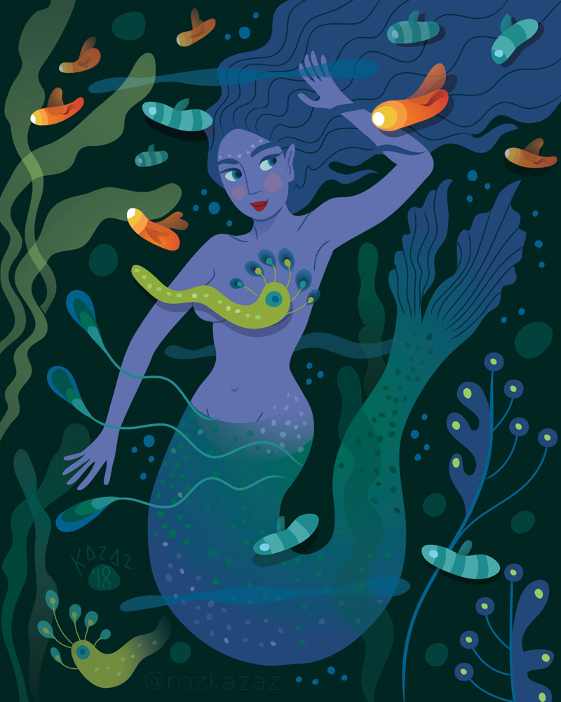 mermaid Character design  underwater oceans sea creatures