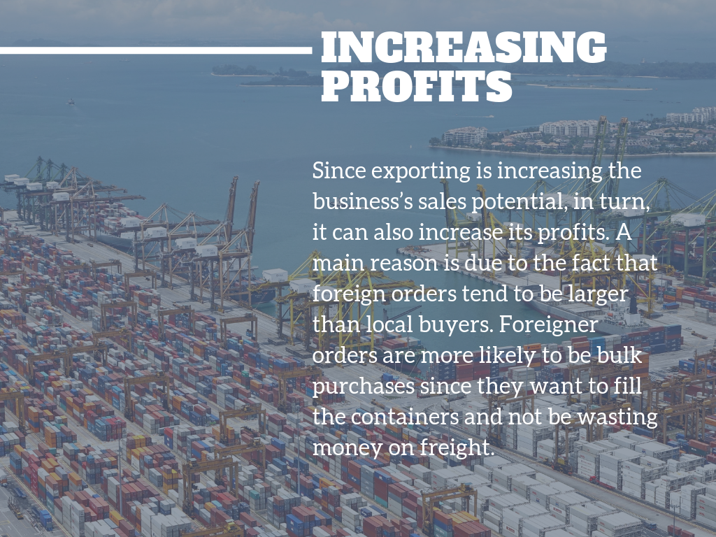 Neal Elbaum international shipping shipping profits exporting sales overseas International ports