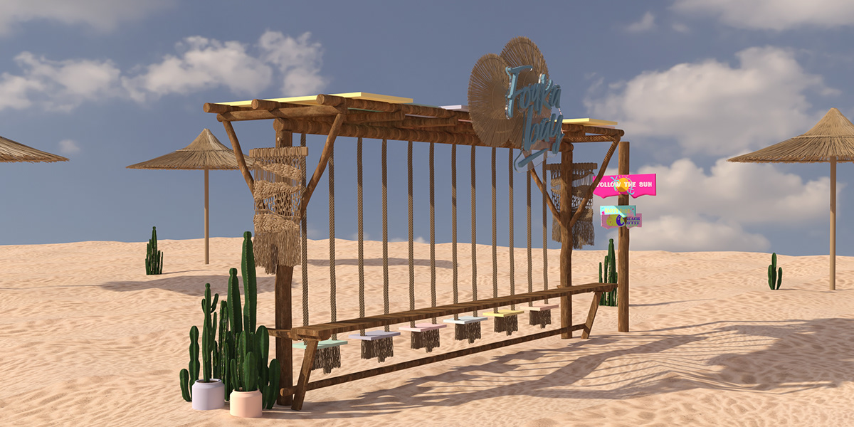 3d modeling 3ds max architecture BeachInspired exterior installation product design  Render visualization vray