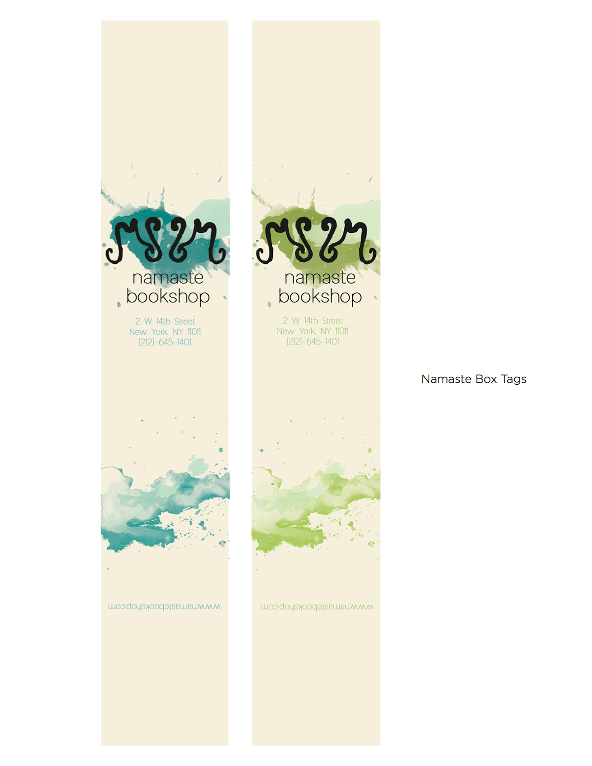 namaste book rebranding bookshop peace watercolor ink colorful Bookstore