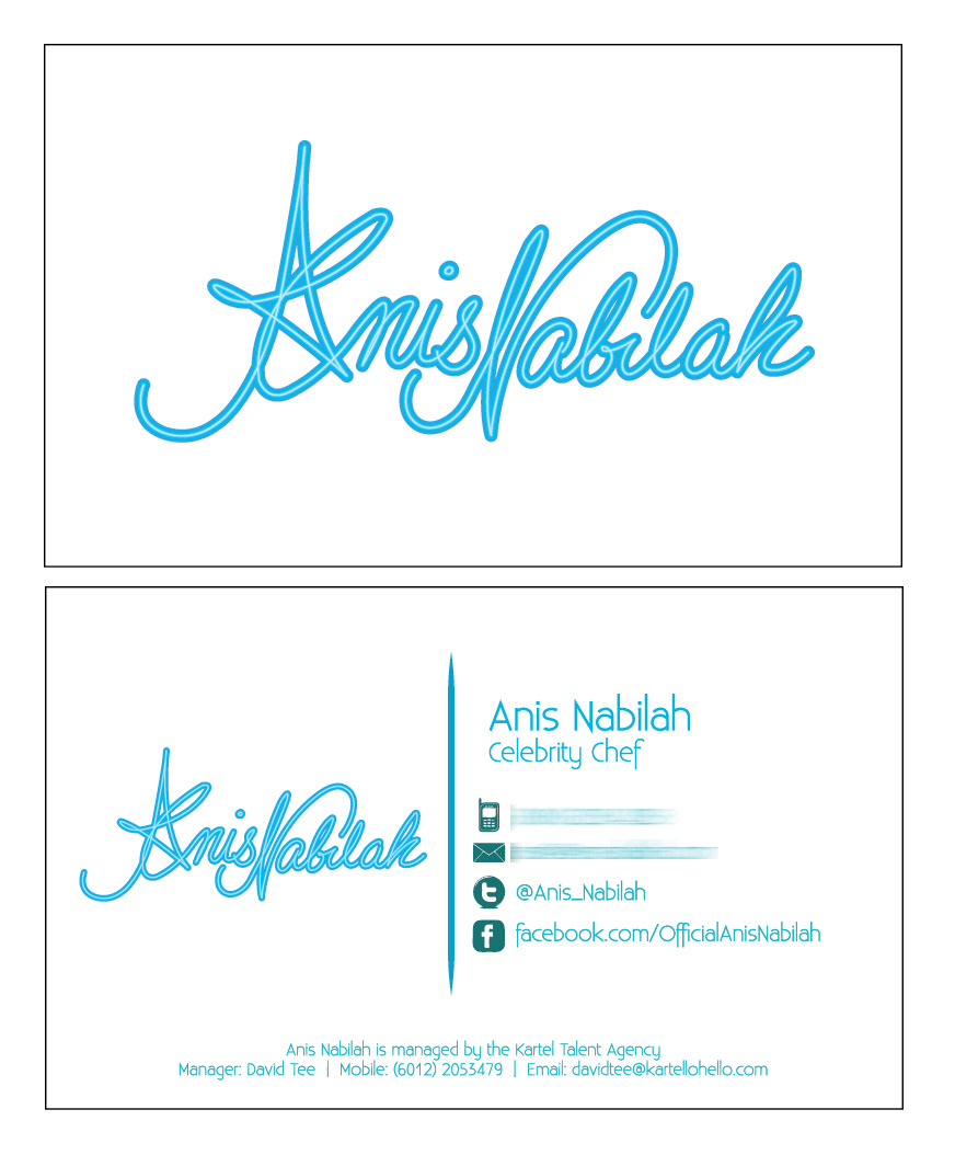 businesscard commercial card Logo Design Printing turquoise Layout cooking chef Celebrity