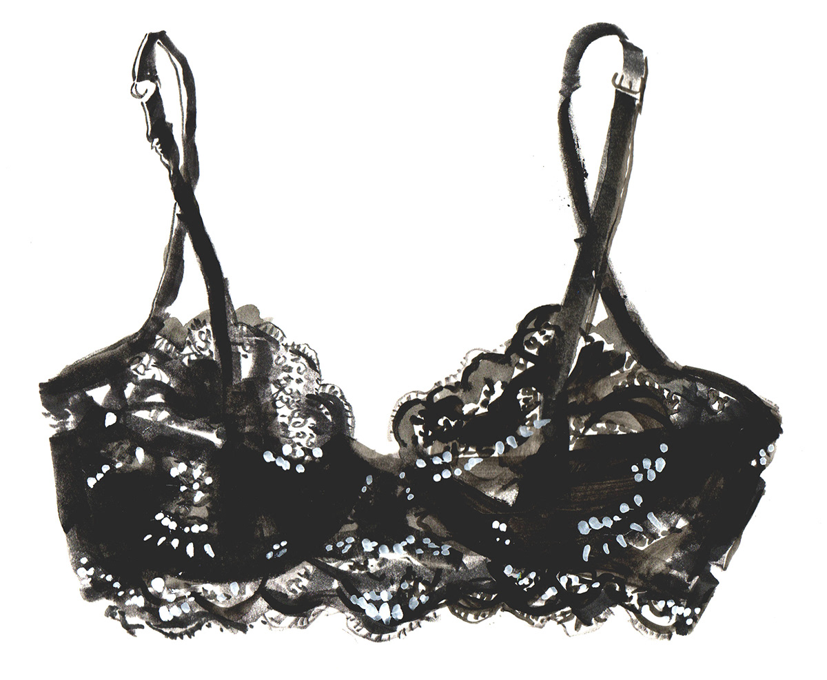 watercolor fashionillustration penandink gouache lingerie bra undies panties underwear intimates lace