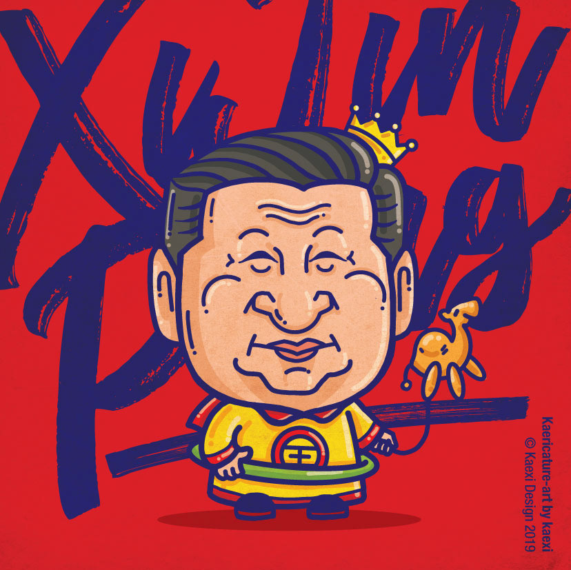 Parody political politicians caricature   iPad Pro Art vector art vector caricature obama putin Dalai Lama