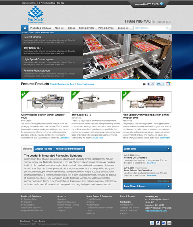photoshop user interface design interactive design Website Design Custom expressionengine cms industrial manufacturing
