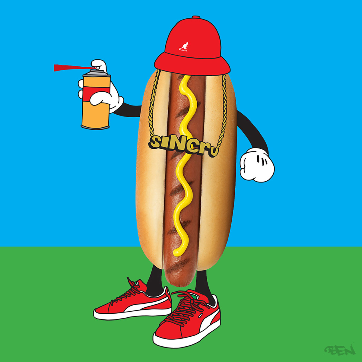 ILLUSTRATION  flyer hip hop bboy Graffiti dj Nonsinthetik SIN Cru burger hot dog