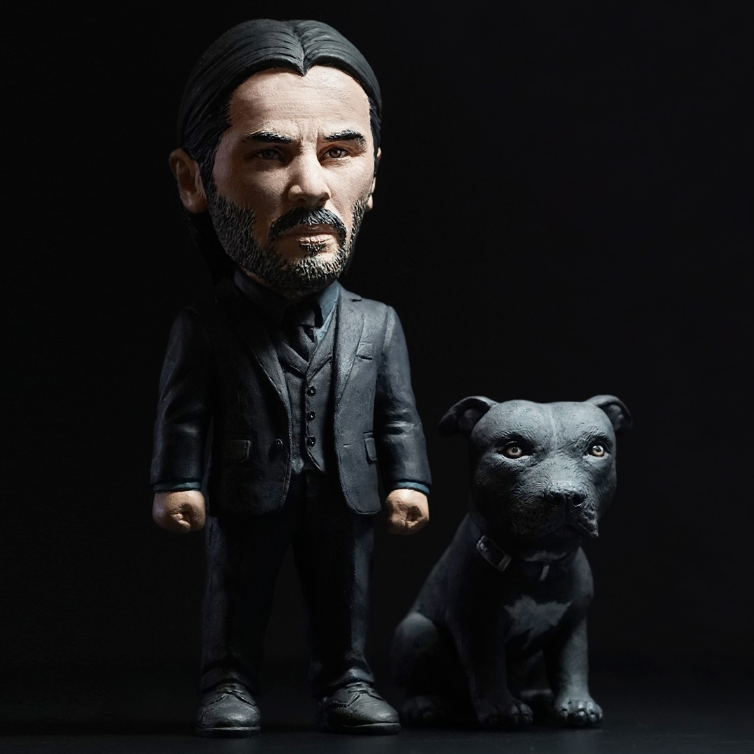 Plastic Cell Designer toys john wick sculpting  toys painting   resin dogs
