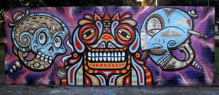 characters spray paint walls Murals yok theyok skateboarding nyc Brooklyn spray paint