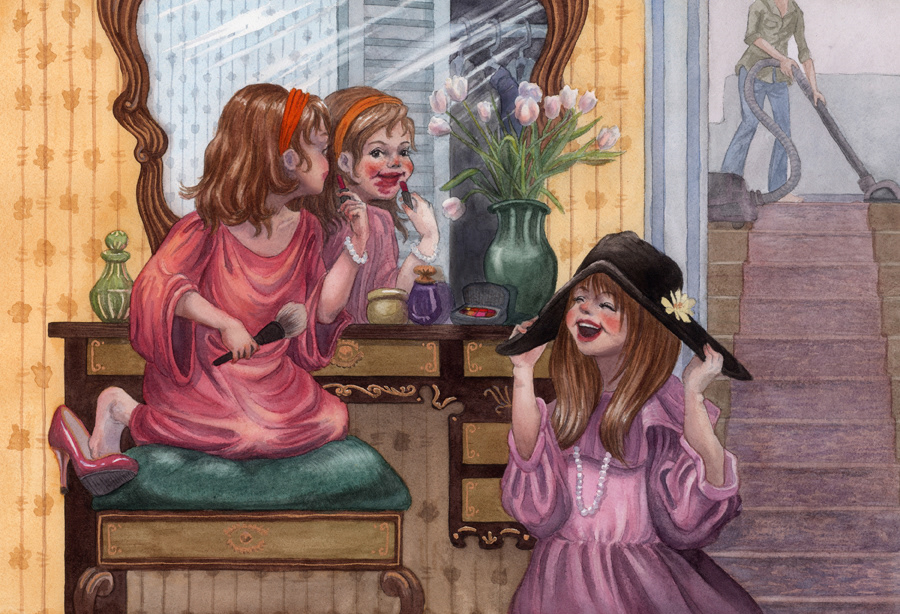 children's book girls Dress up watercolor THEMES picturebook series