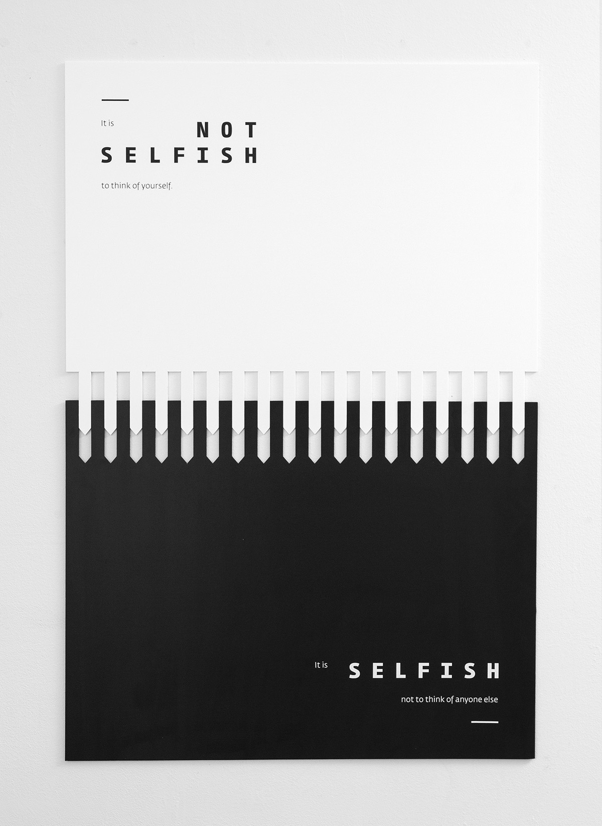 sagmeister Croatia poster Exhibition  minimalist typographic identity New York black White learn thing handmade cut paper