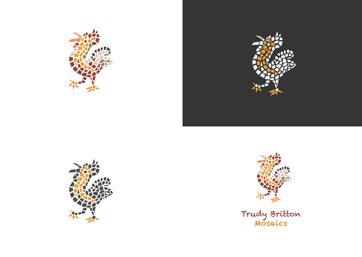 logo identity mock-ups artist mosaics Trudy Britton trudy britton mosaics