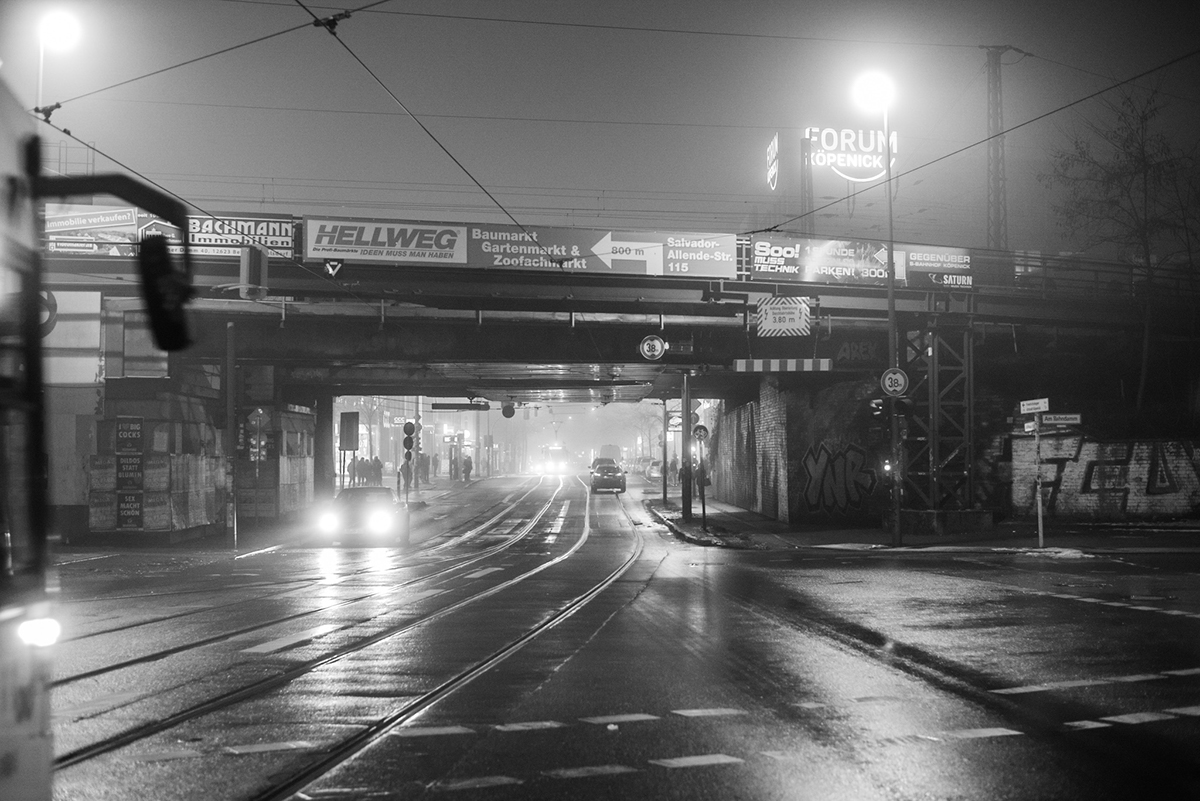 nebel nacht lichter straße Bahnstation urbanexploration