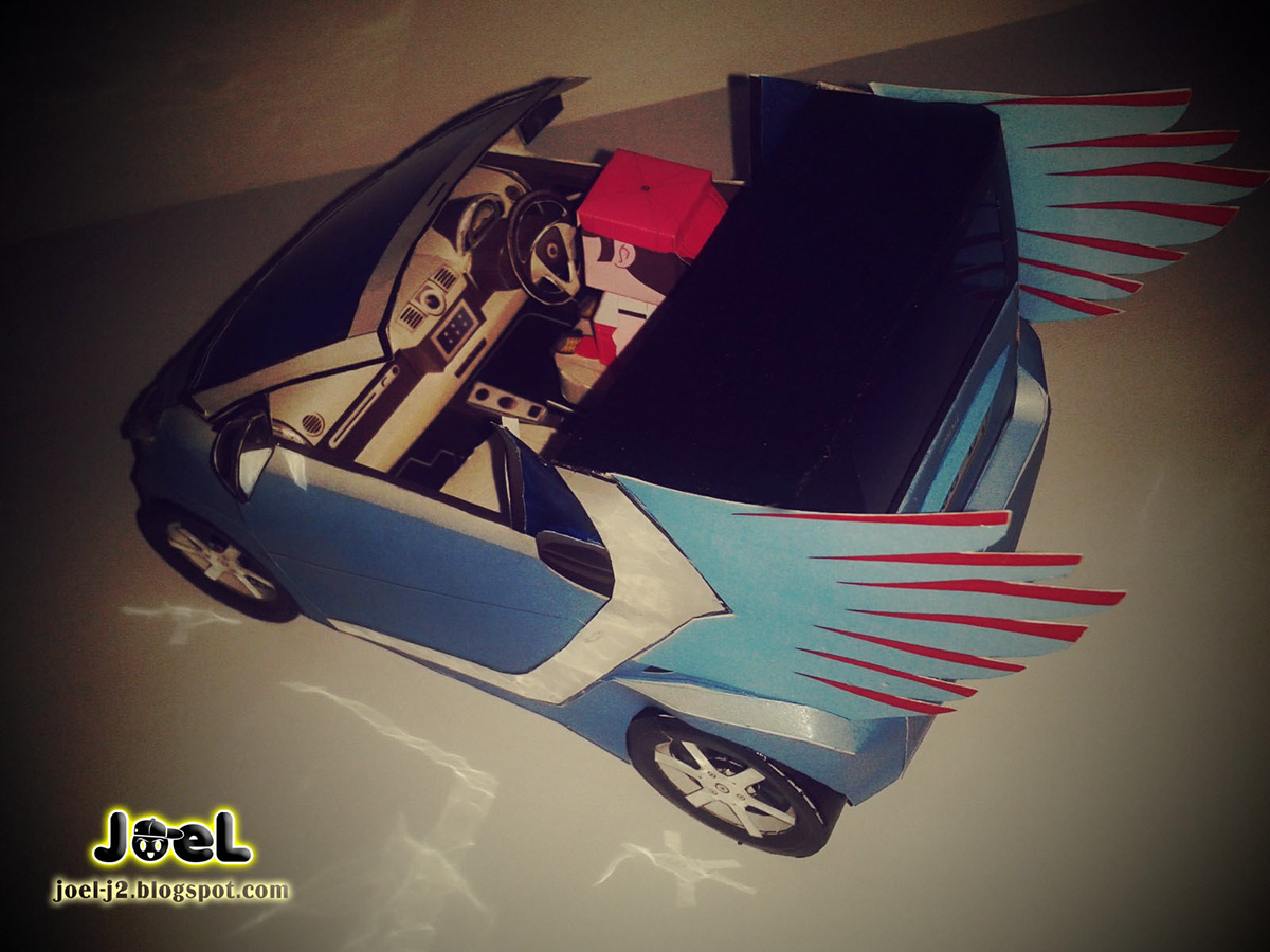 Smart for Jeremy wings smart cabrio papermodel papercraft papertoy