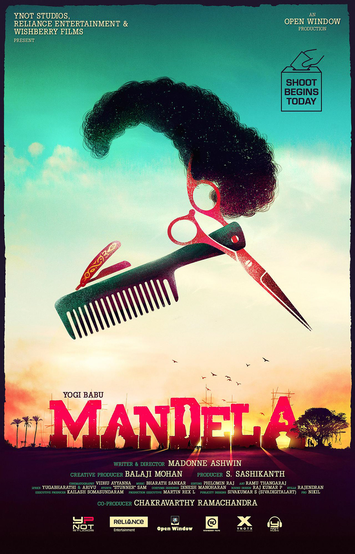 sivadigitalart art Digital Art  ILLUSTRATION  minimal poster movie Mandela Poster Design India