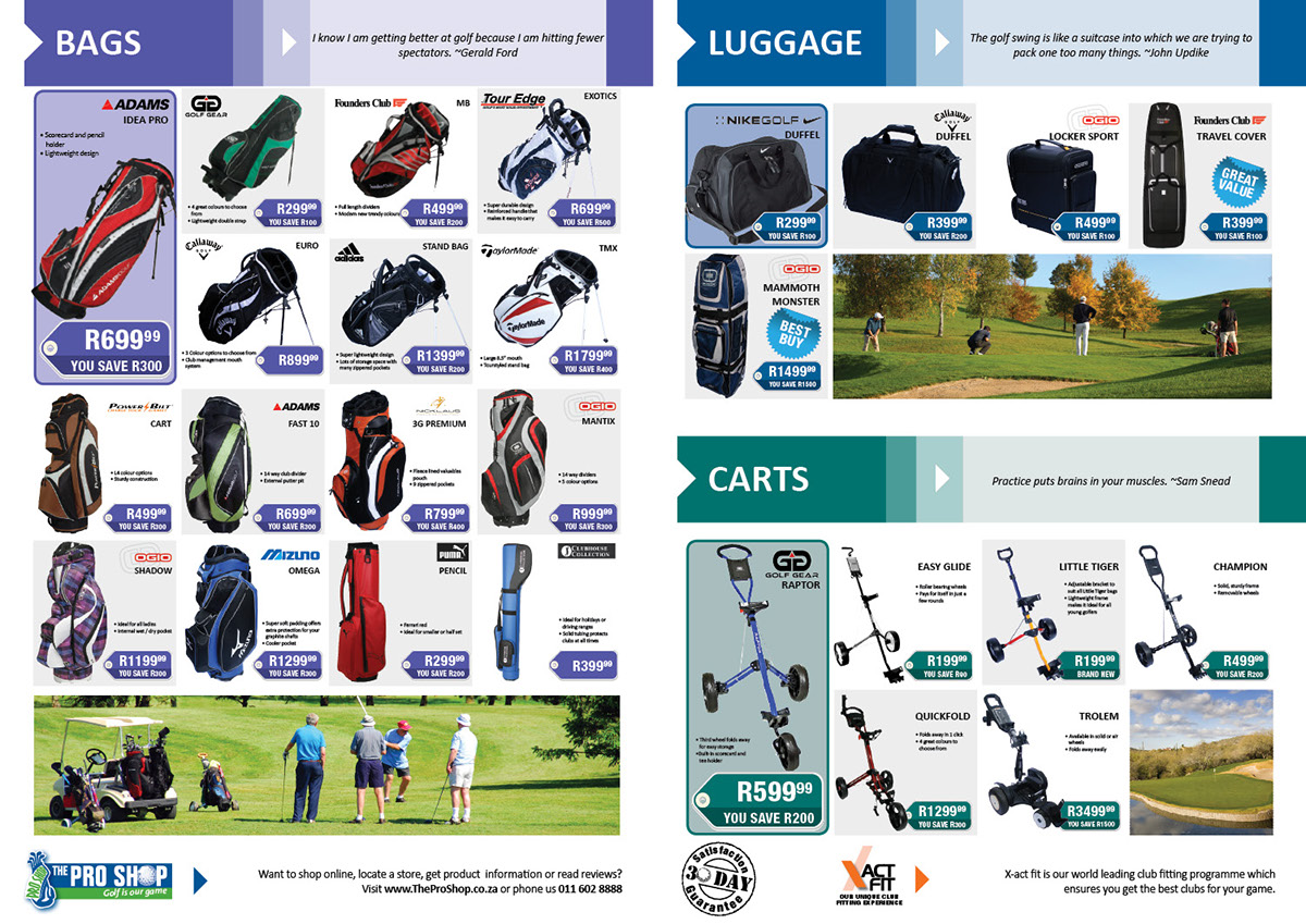Retail golf flyer sale product