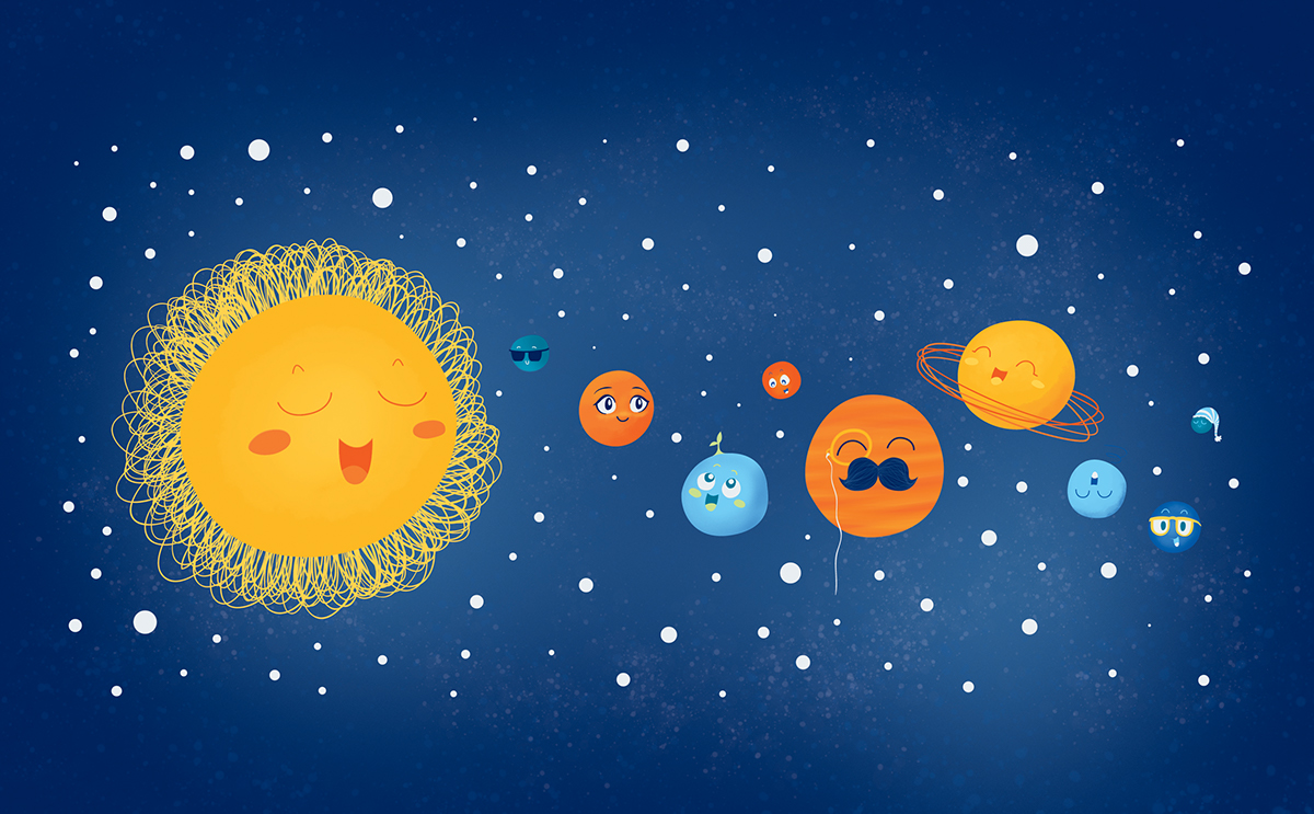 solar system cute kids children's illustration vero parra