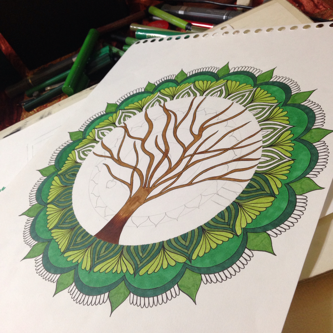 Mandala zentangle Tree  Drawing  life g 
