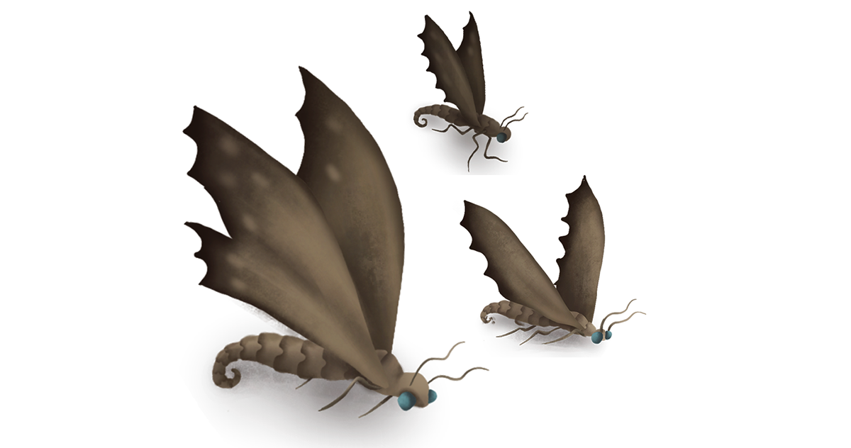 ILLUSTRATION  painting   Digital Art  Character design  fantasy surreal fairytale moth Character