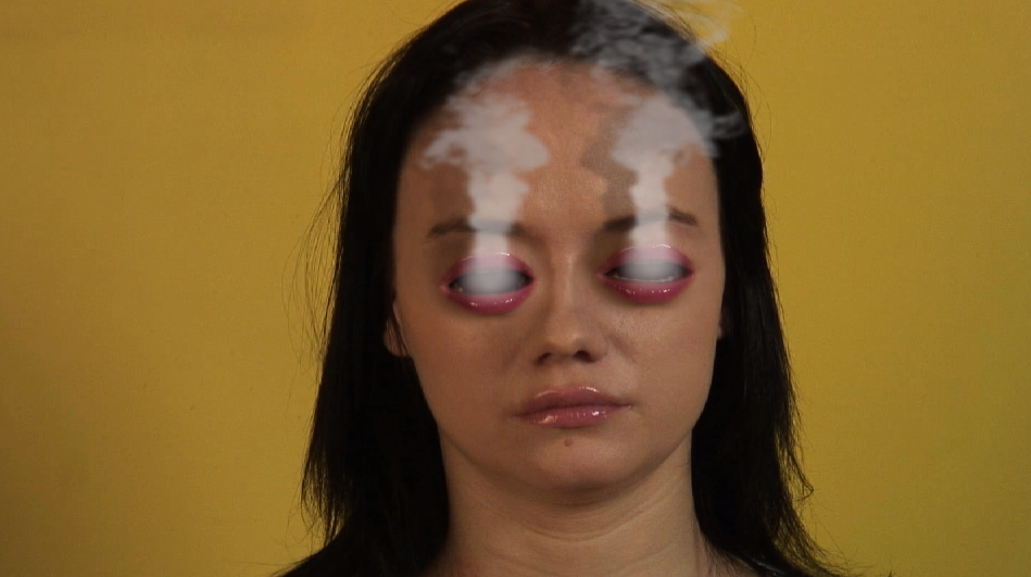 video digital manipulation female smoking ice lolly cigarette