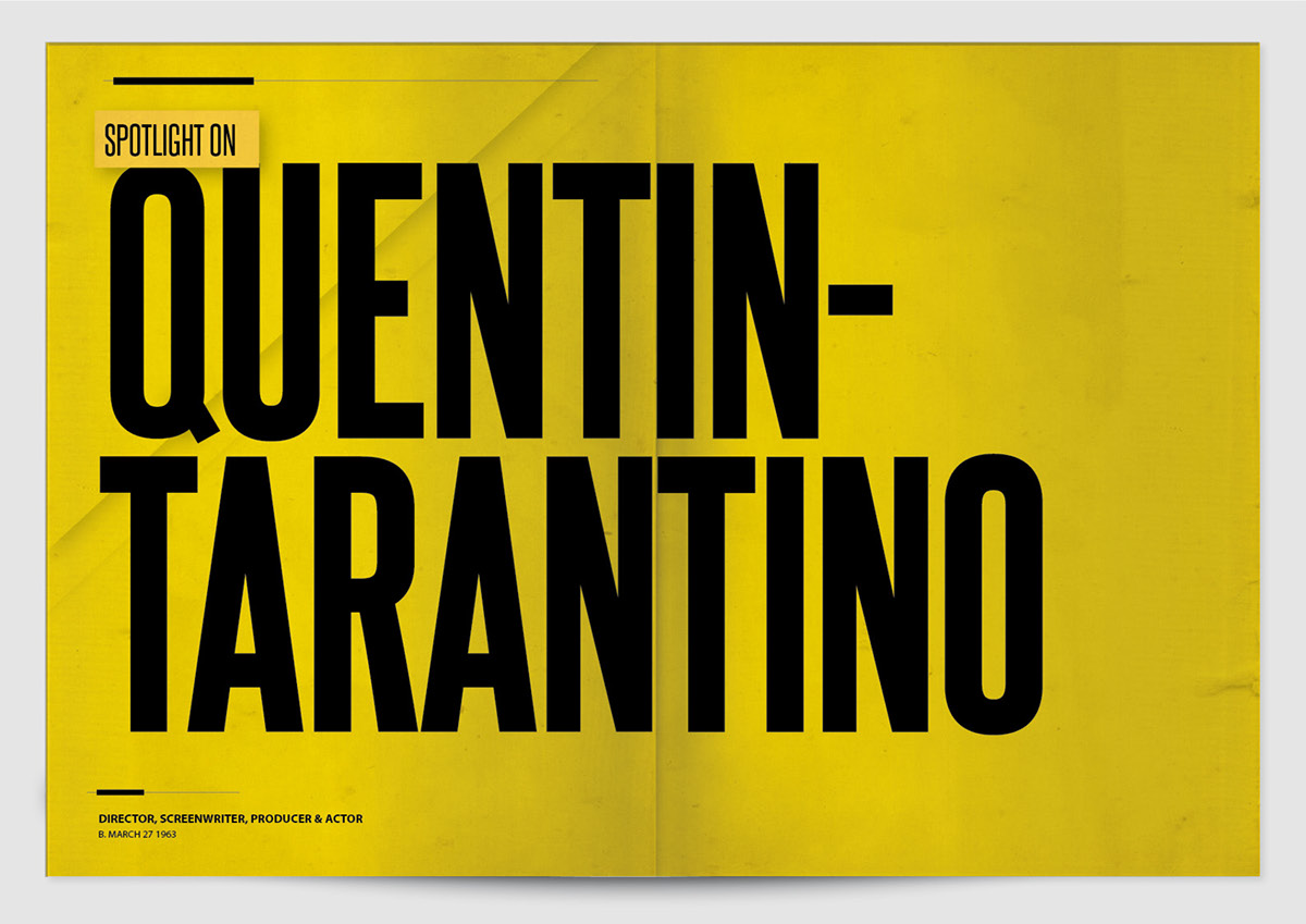 magazine editorial film inc Quentin Tarantino pulp fiction reservoir dogs
