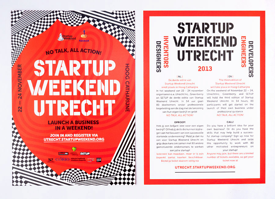 Startup innovation checkered stencil weekend