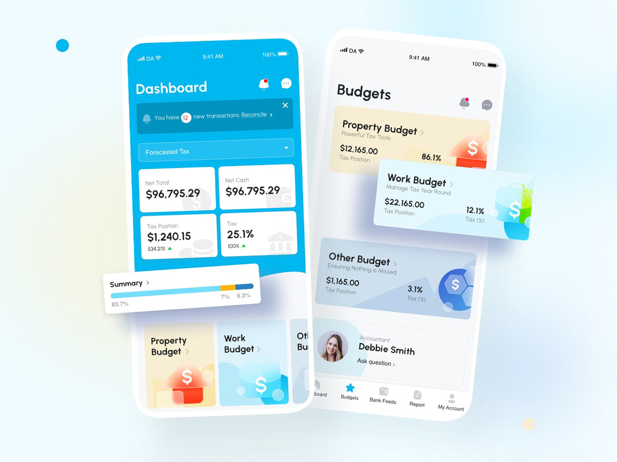 accounting Mobile app showcase UI/UX