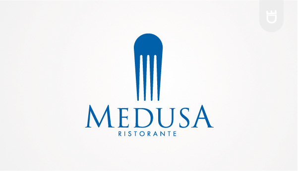 logo Food  Logotype brand identity Brand Design restaurant fish jellifish  medusa