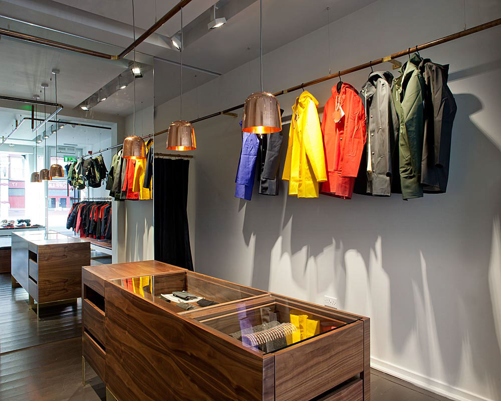 design menswear mens fashion Irish design Menswear walnut brass leather Aungier St Retail