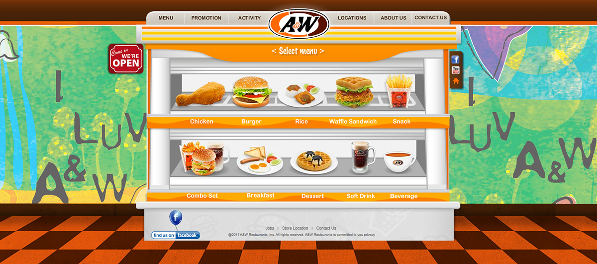 Website A&W  hungry  Burger frenchfries baz Thailand FAMELINE bear campaign