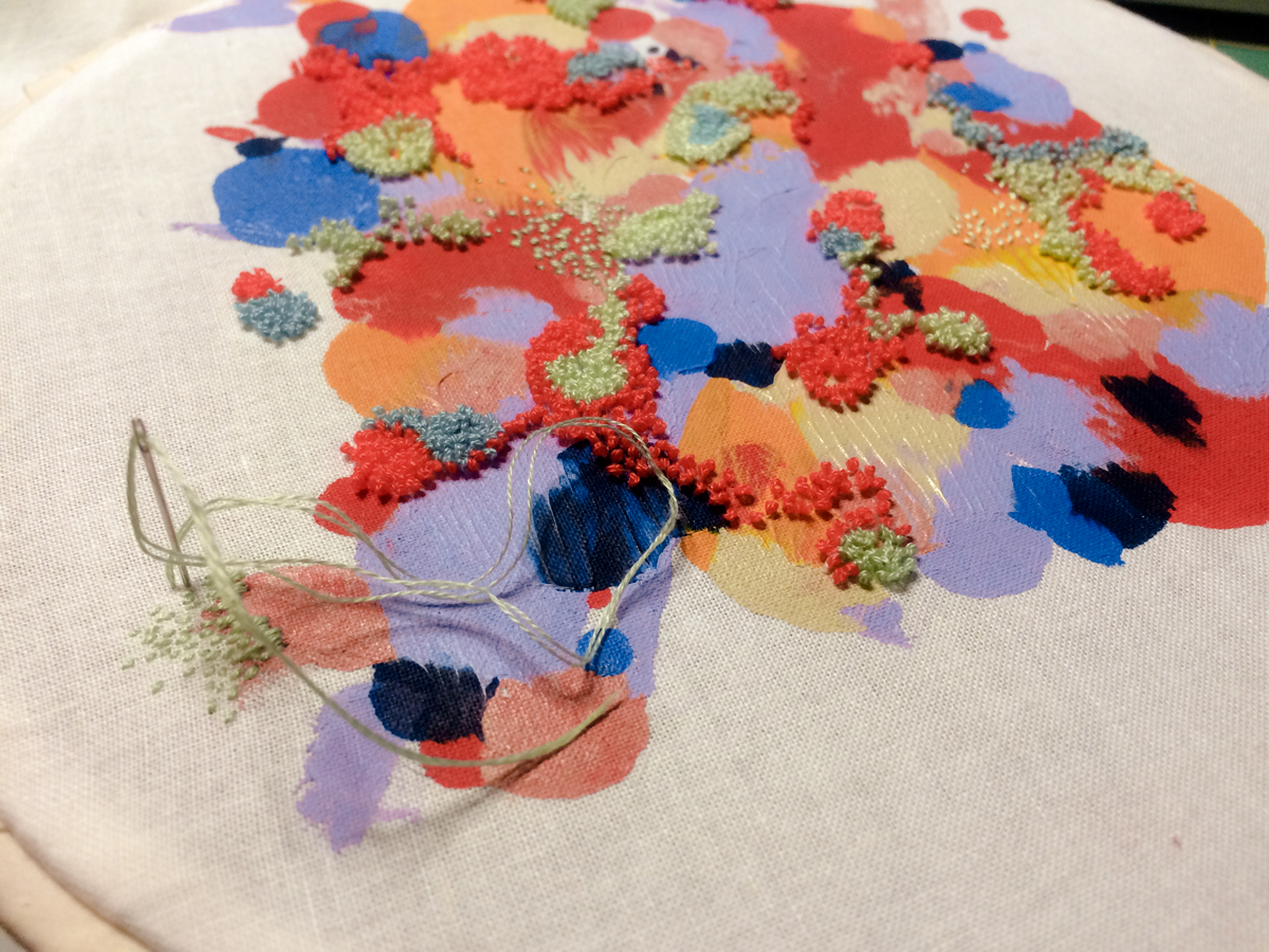 Magazine Cover brain mangazine Embroidery hand embroidered sewn stitch texture tactile textile fibre thread